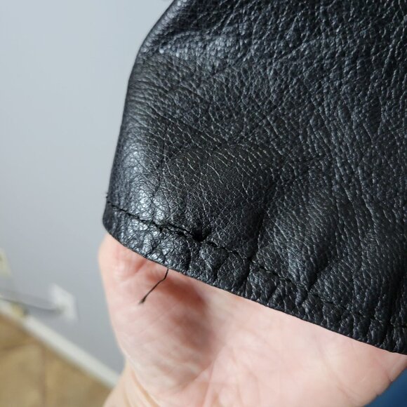 Vintage Barney’s Leather Men’s Black Moto Jacket Size 50 Biker Leather Grunge - Picture 7 of 16